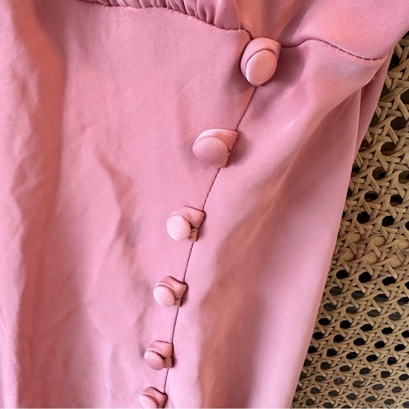 ZARA draped camisole midi Blush pink dress spaghetti strap slip 100% viscose - Picture 6 of 7